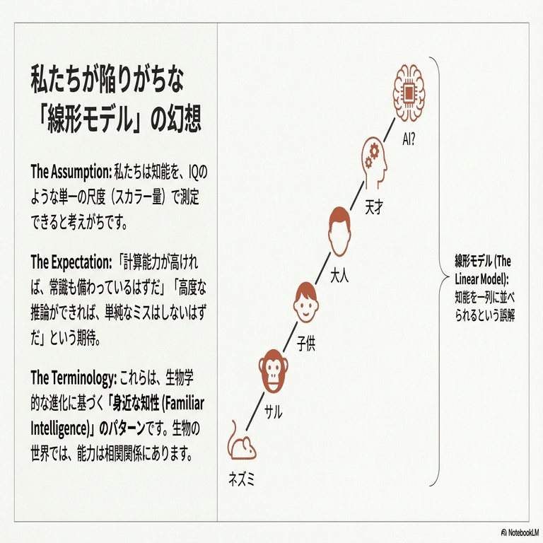 奇妙な知性」：なぜAIの進化は私たちの想像を超えるのか？（線形モデル