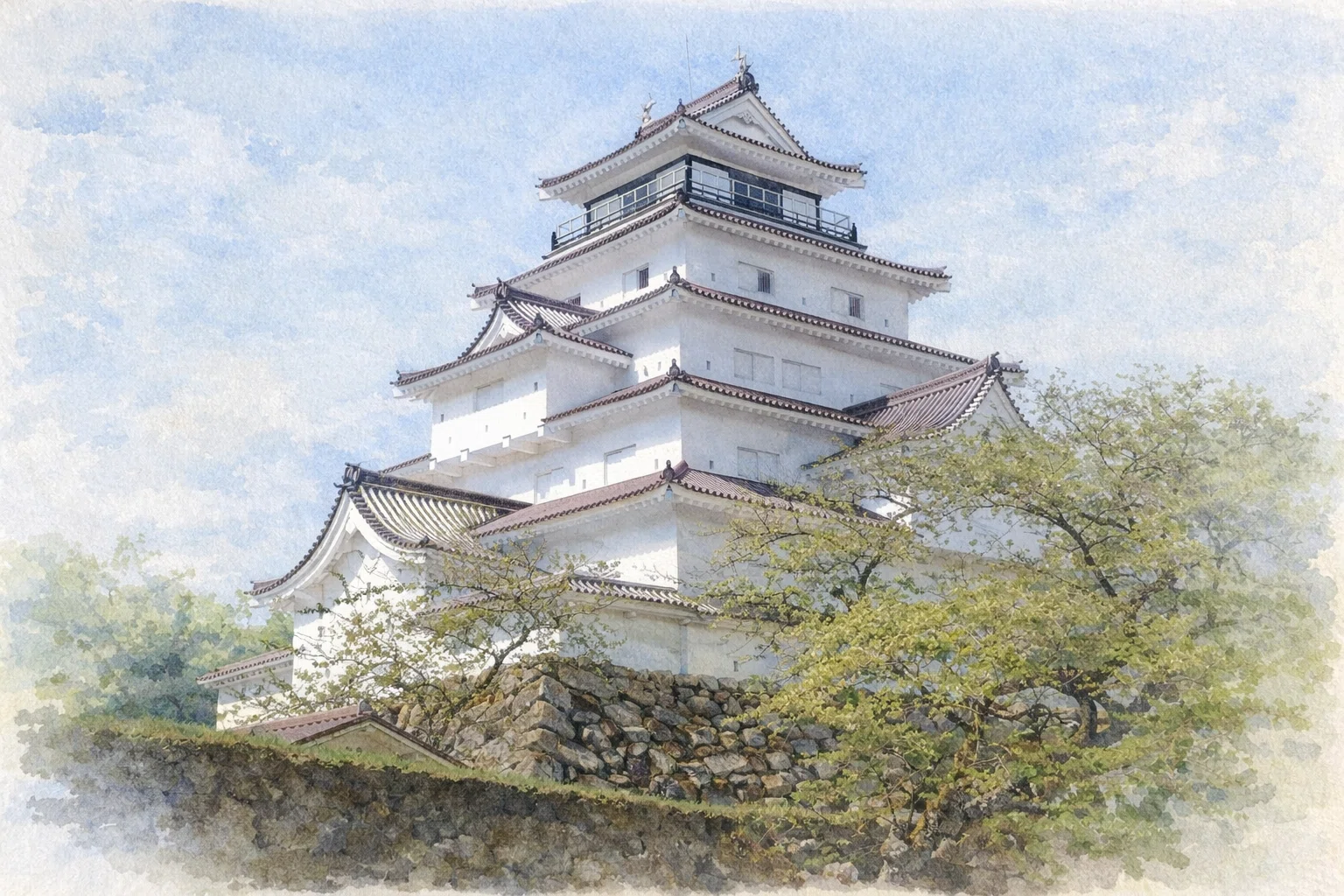 水彩画と御城印で巡る 日本の名城 1 （松本城・姫路城・会津若松城