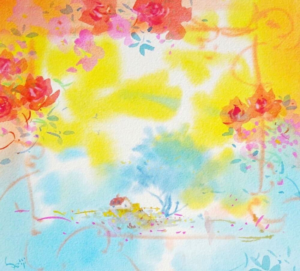 軽く、かるく、にじみを活かして制作｜船本清司ガッシュ画