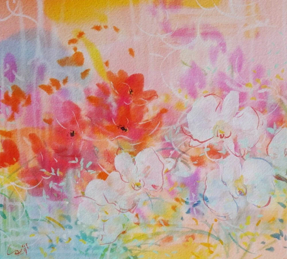 軽く、かるく、にじみを活かして制作｜船本清司ガッシュ画