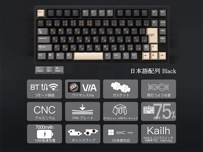 キーボード買ったよ（WOBKEY Rainy 75 Pro JIS 日本語配列 ）｜かわち