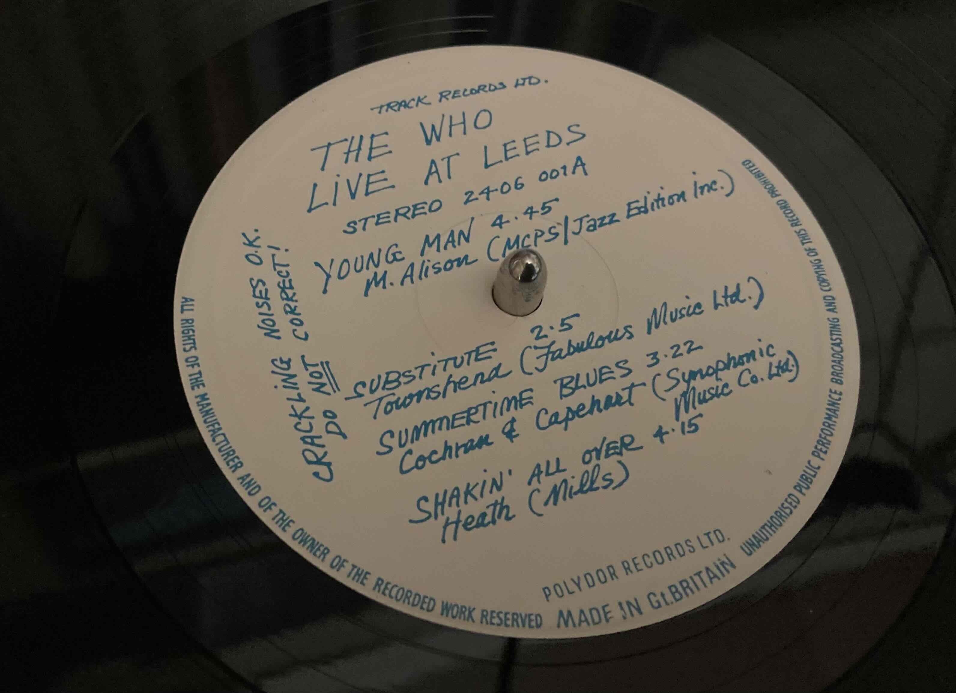 The Who [ Live at Leeds ] UK TRACK 2406-001 US Decca ｜naruru's Record