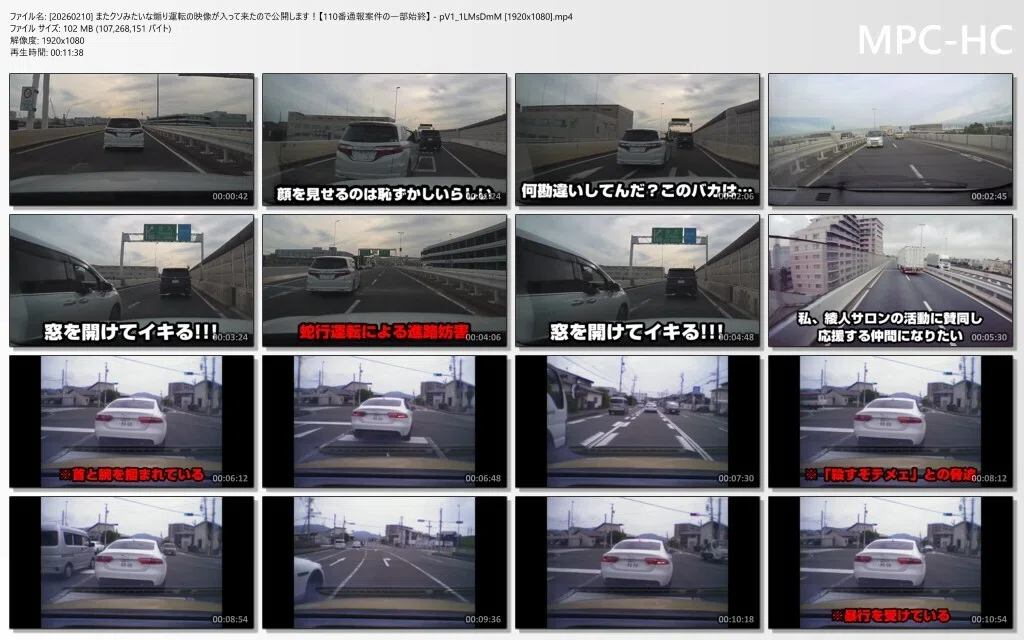 これの件 [20260210] クソみたいなミニバンによる煽り運転の映像が入って来たので公開します！【110番通報案件の一部始終】 - pV1 ...