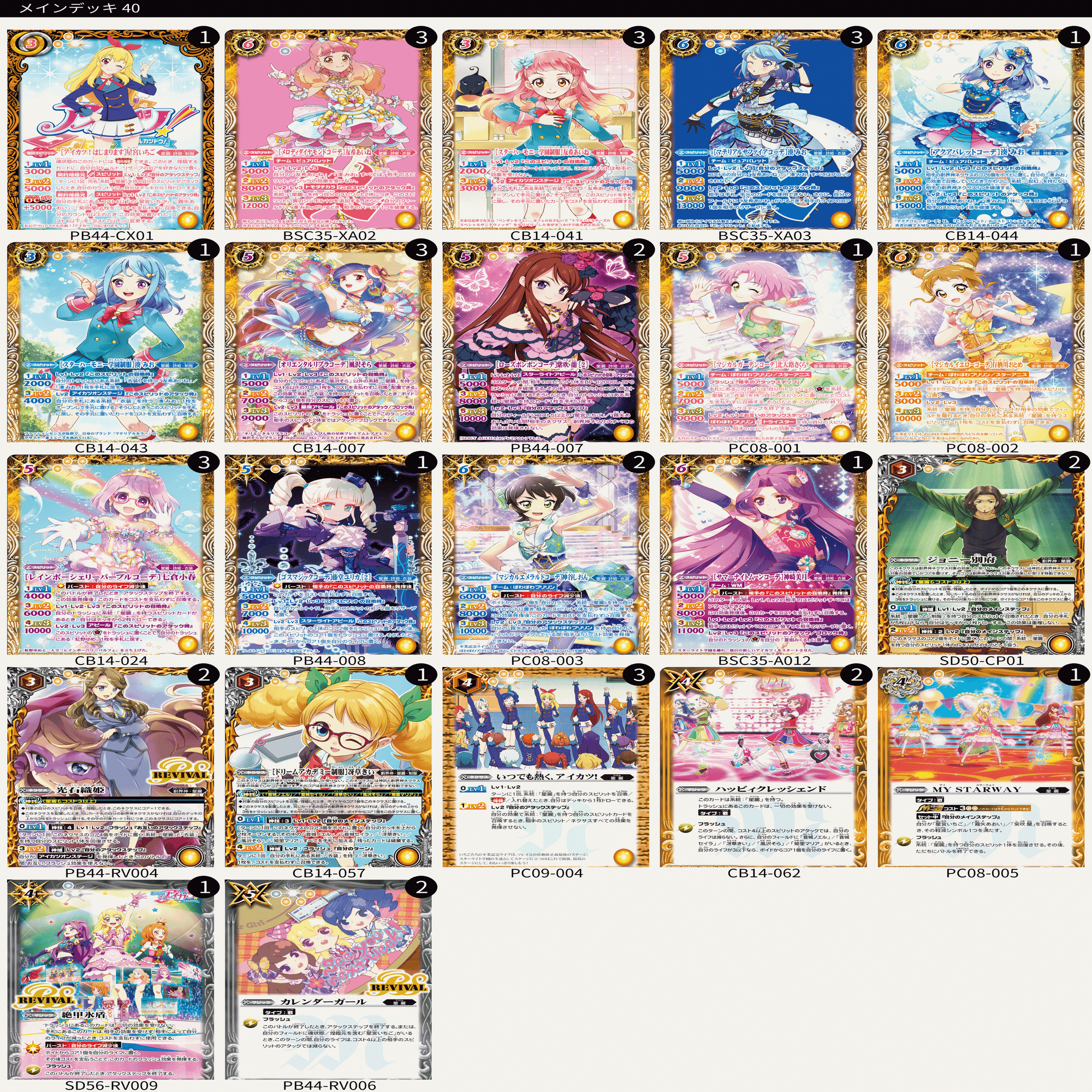 コラボEX頑張ろう】ペルソナデッキ解説〜主人公編〜【アイカツ！用