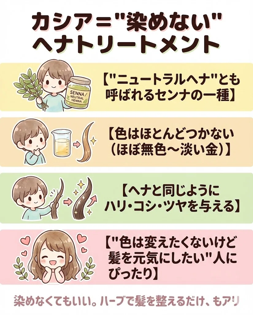  カシアとは 基本 ニュートラルヘナ トリートメント専用 図解