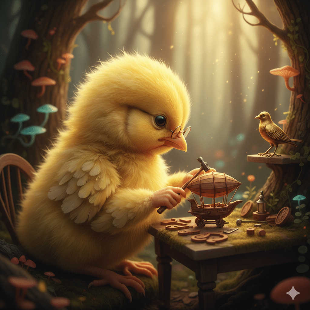 卵の中で寝たら謎🙋ヒヨコ🐣🐤になったよ😁✨今日、作業があるからな