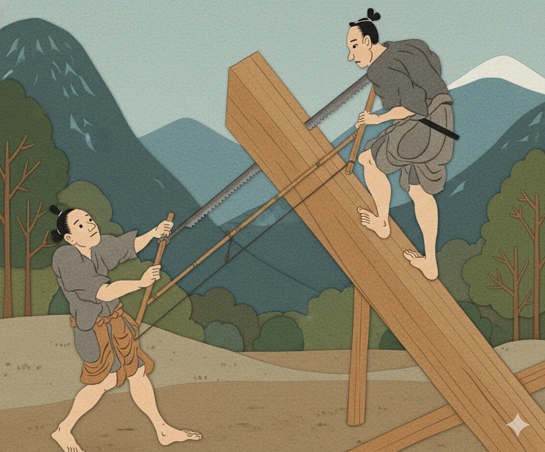 法隆寺には縦引きノコギリが使われていなかった？——その2｜米地 徳行