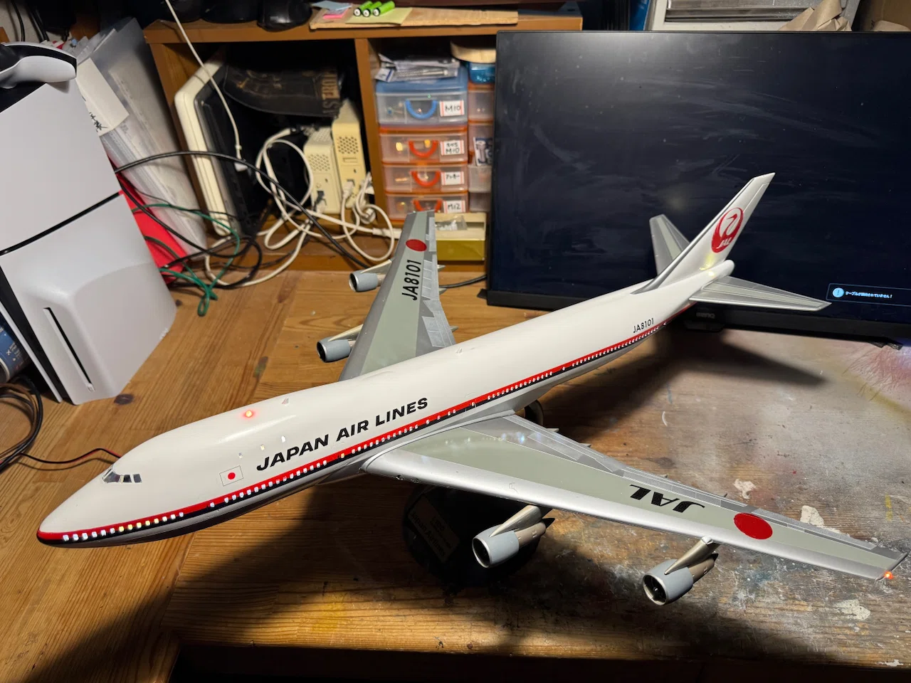 1/100 B747ジャンボジェットの模型再生（その8 完成！）｜真田二郎