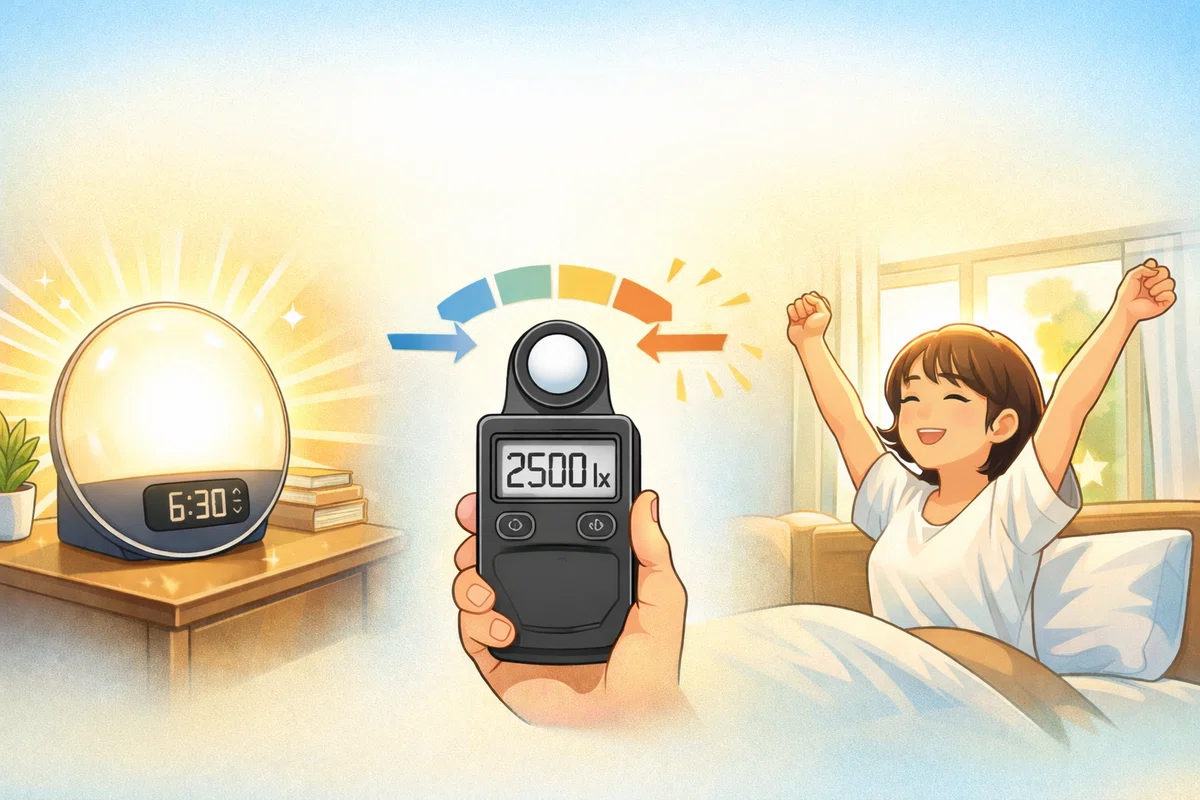 光目覚まし時計を選ぶポイント|照度は2,500ルクス以上が目安!
