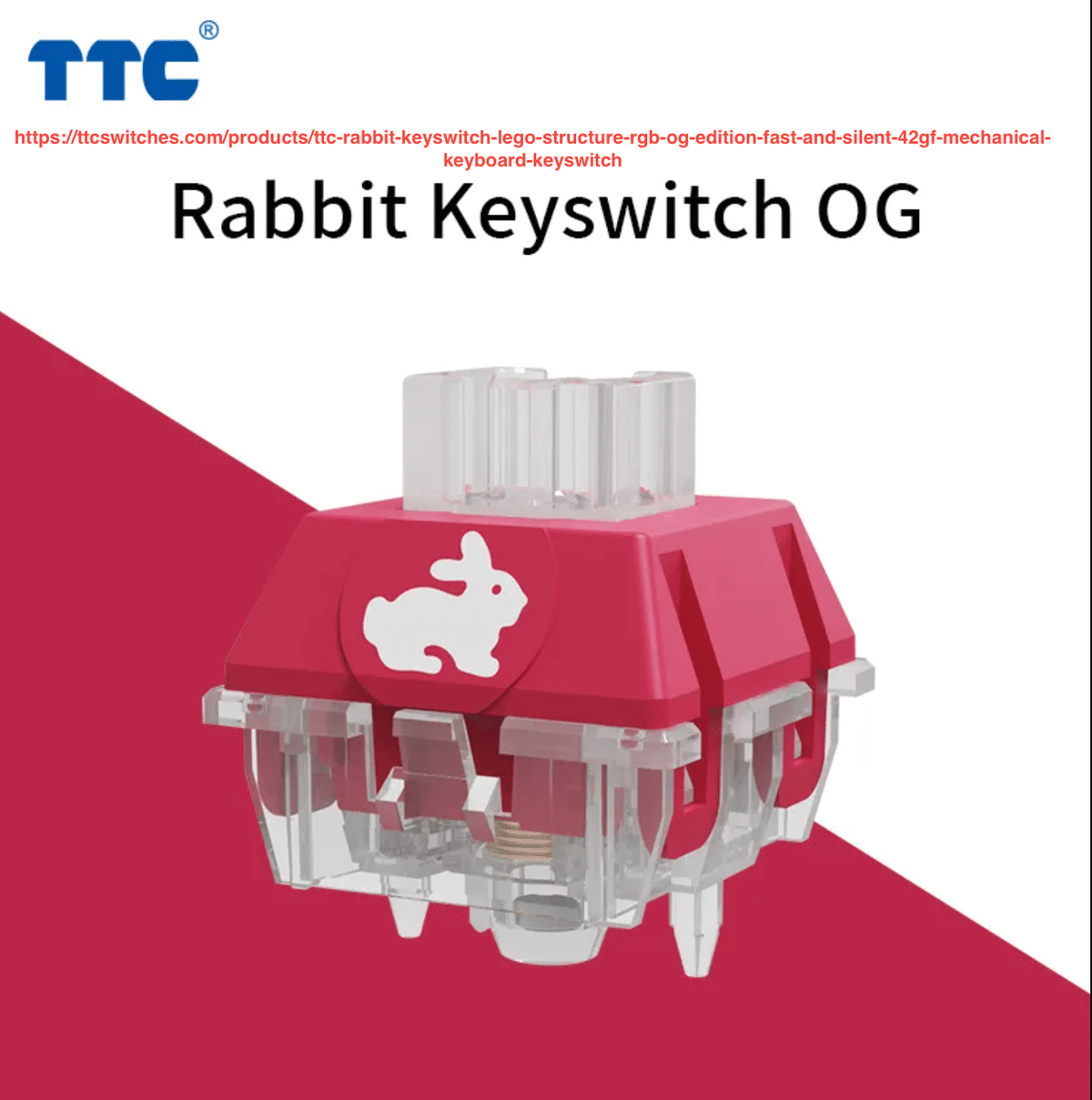 TTC ラビットサイレント　キースイッチ　 RGB対応　 100個 TTC ラビットスイッチ サイレントリニア 42g RGB TTC サイレント