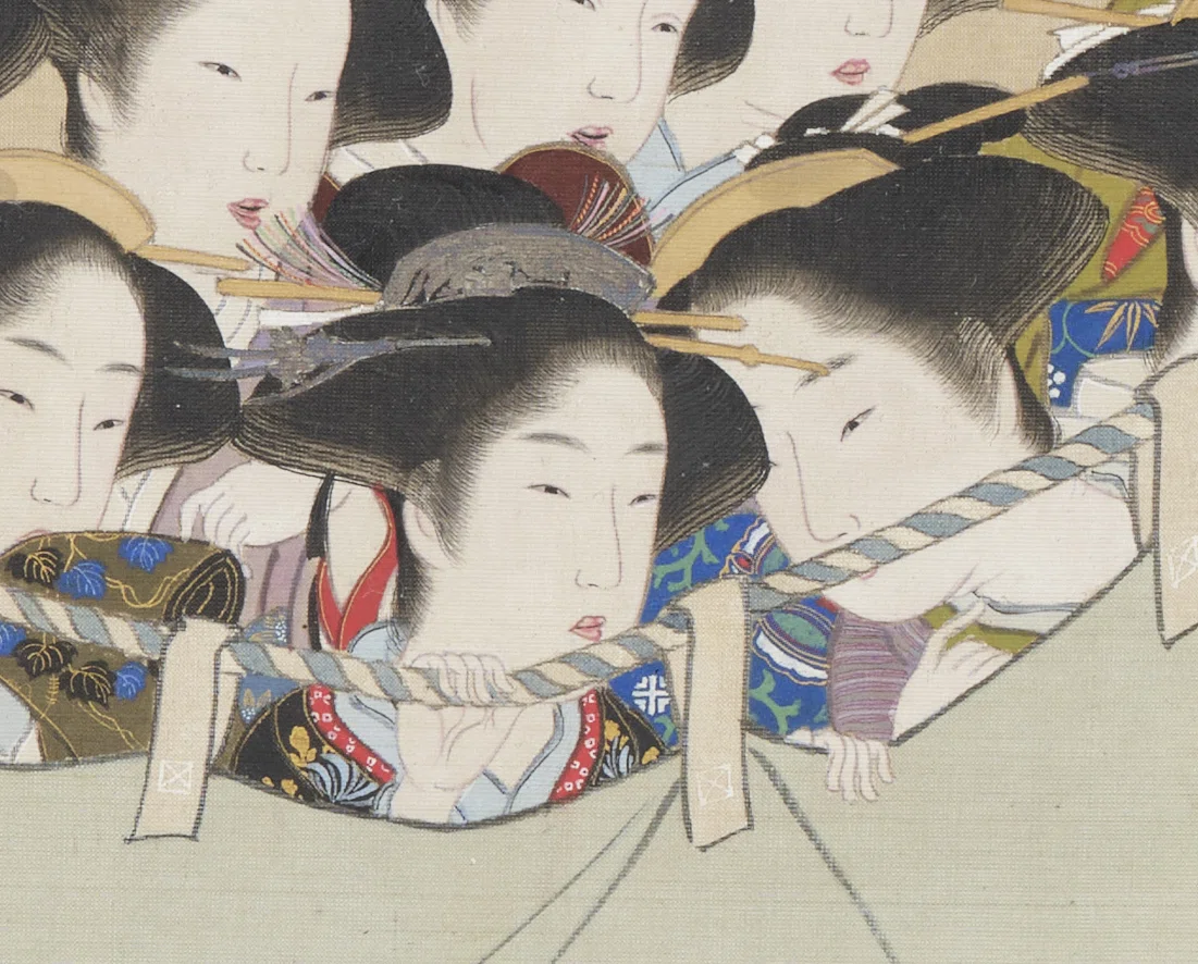 熟覧】勝川春章「桜下詠歌の図」作品と表装｜太田記念美術館