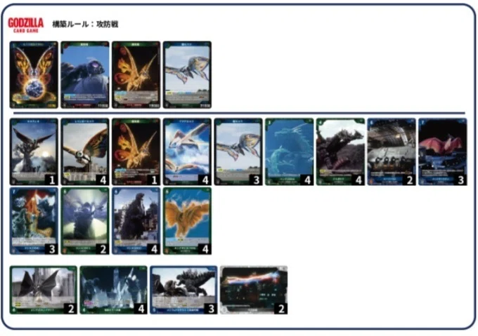 【大会大活躍中】　ゴジラカードゲーム 青ゴジラデッキパーツ 123枚 ゴジラカードゲームデッキ解説(第三弾環境:青緑護国)｜くろまい