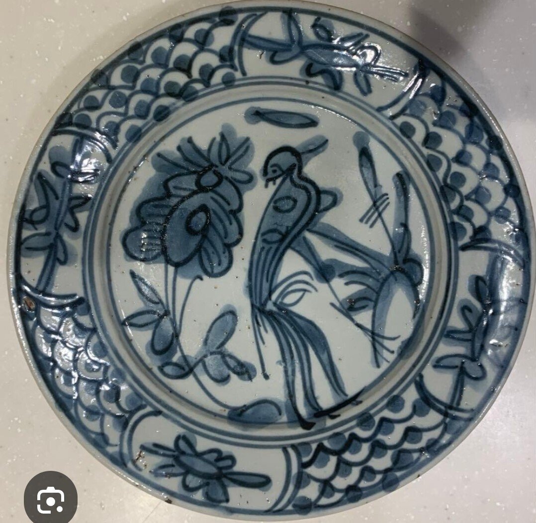 明代青花花鳥紋盤｜トリニティ