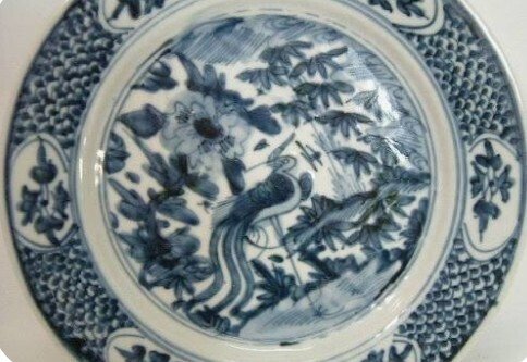 明代青花花鳥紋盤｜トリニティ