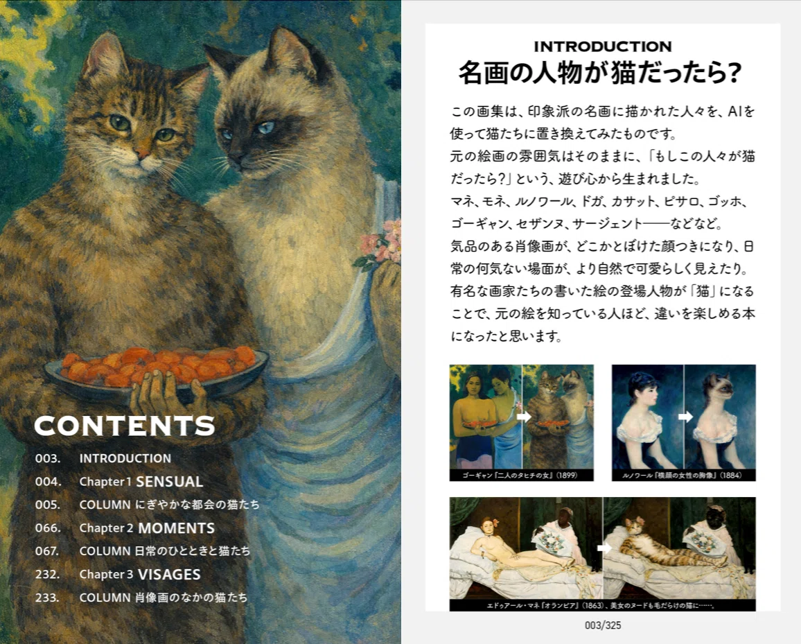 猫×名画】もしも印象派の画家が猫をモデルに描いたら？ パロディ猫絵画