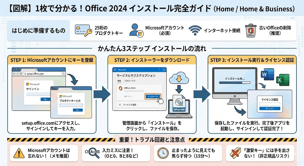 Office 2024のインストール手順！プロダクトキー登録から初期設定まで