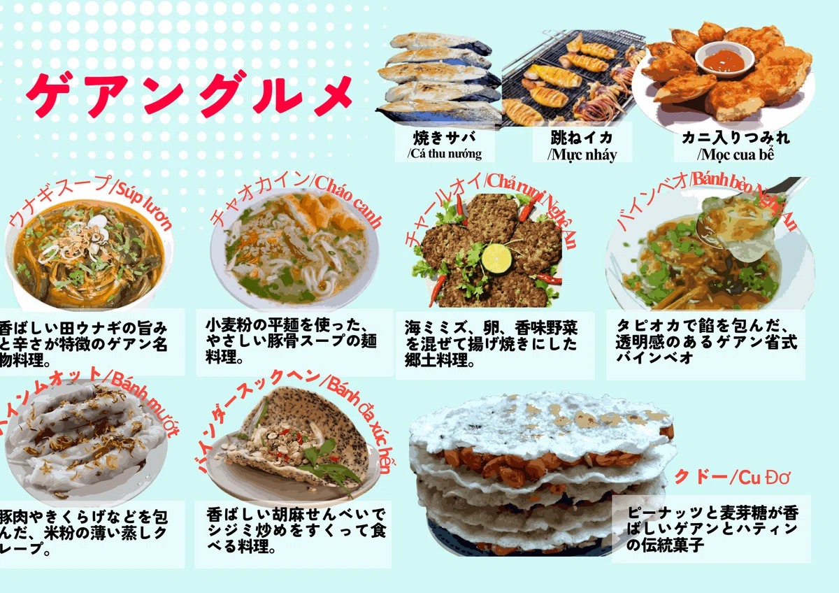 ベトナム・ゲアン省観光マップ|名物料理