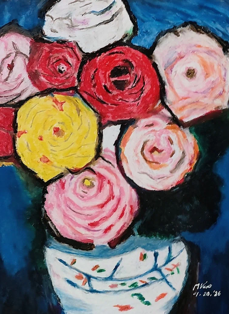 絵画ミニミニミステリー 第149回「林武『薔薇』1960年代 絵画ミニミニミステリー 第149回「林武『薔薇』1960年代