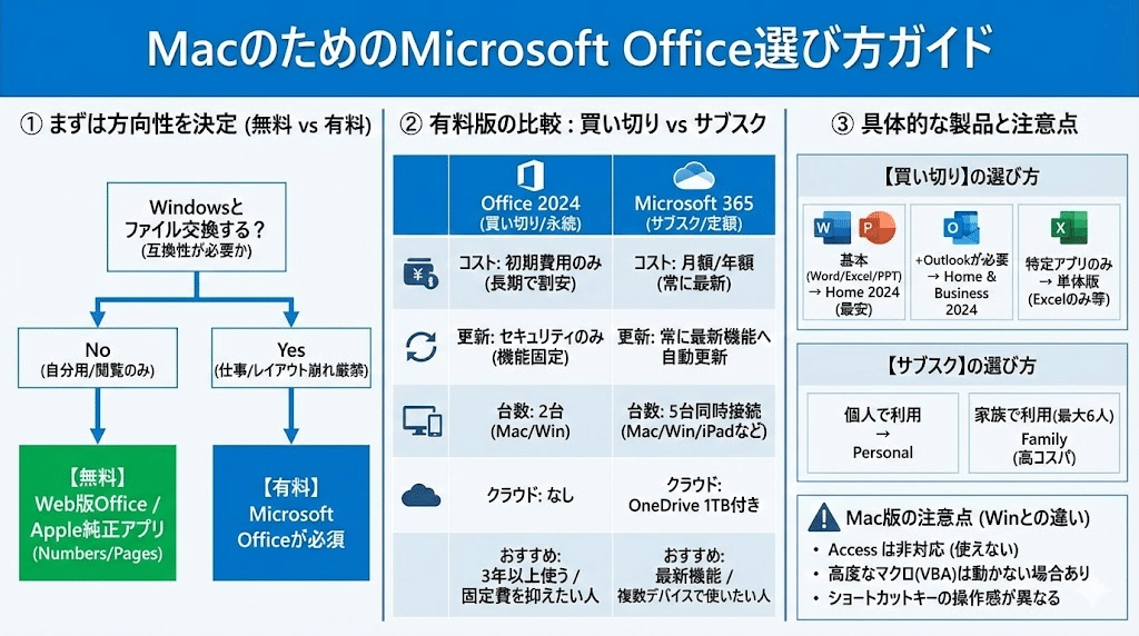 2026年最新】MacBookにOfficeは必要？買い切り・サブスクの選び方を
