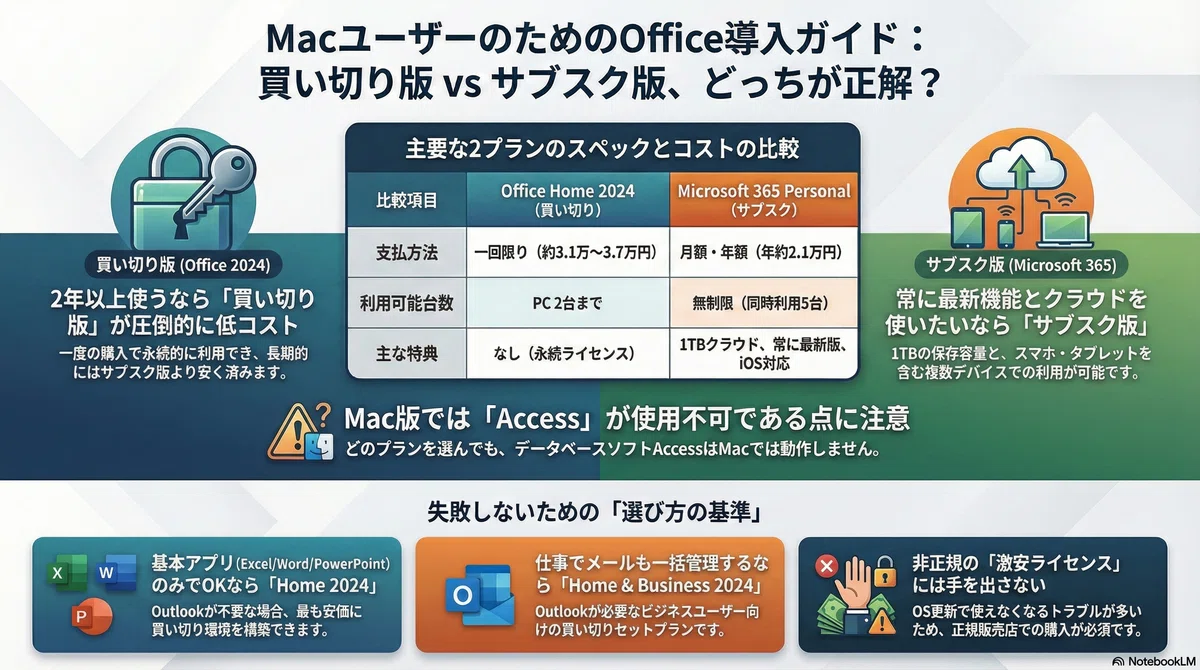 2026年最新】MacBookにOfficeは必要？買い切り・サブスクの選び方を 