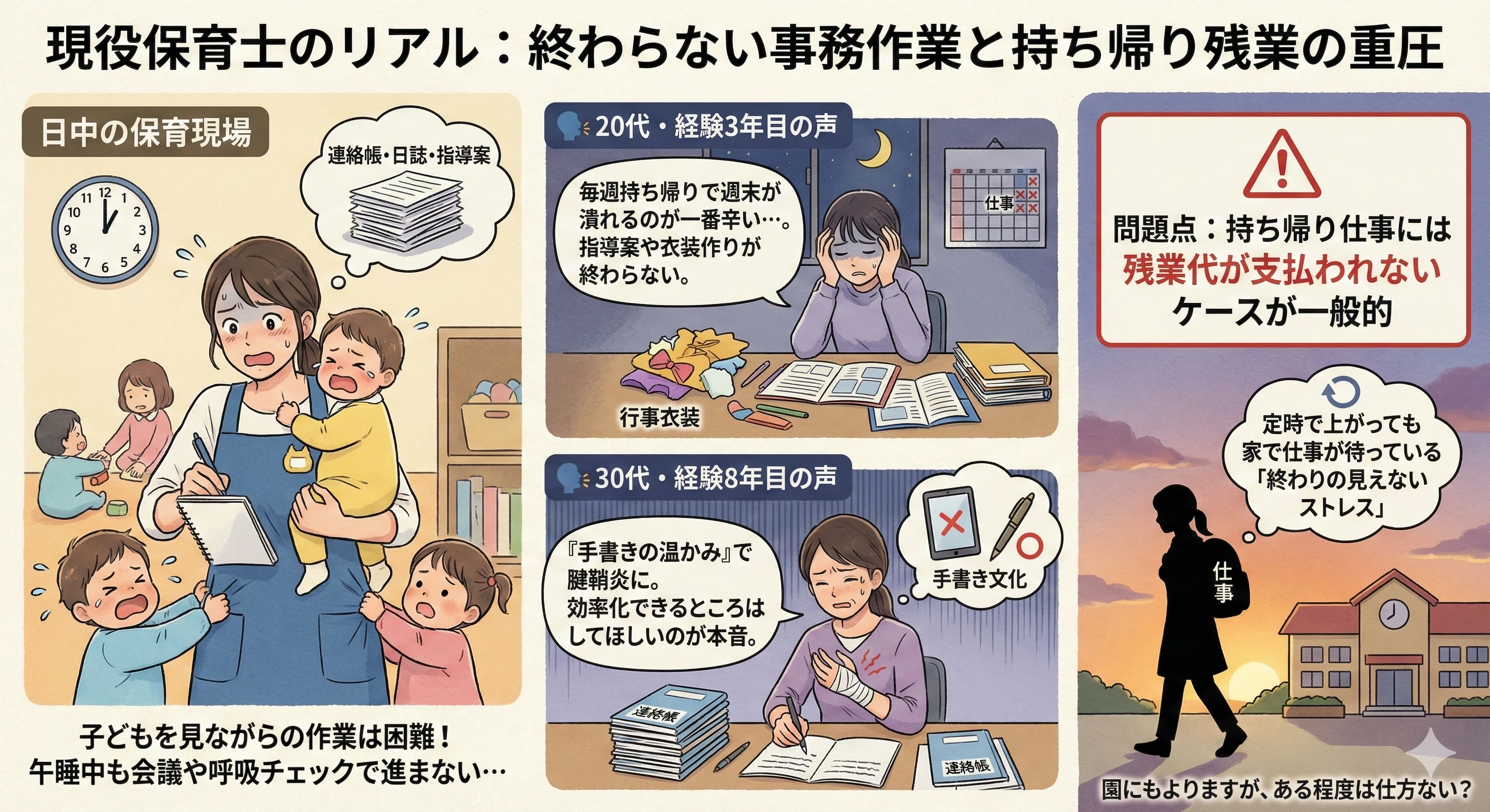 現役保育士10人に聞いた】現場で大変な瞬間｜ランキング形式で発表