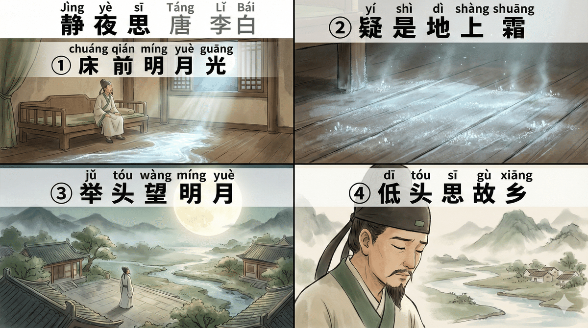 中国小学生の暗唱漢詩75首をイラスト化した！｜くう