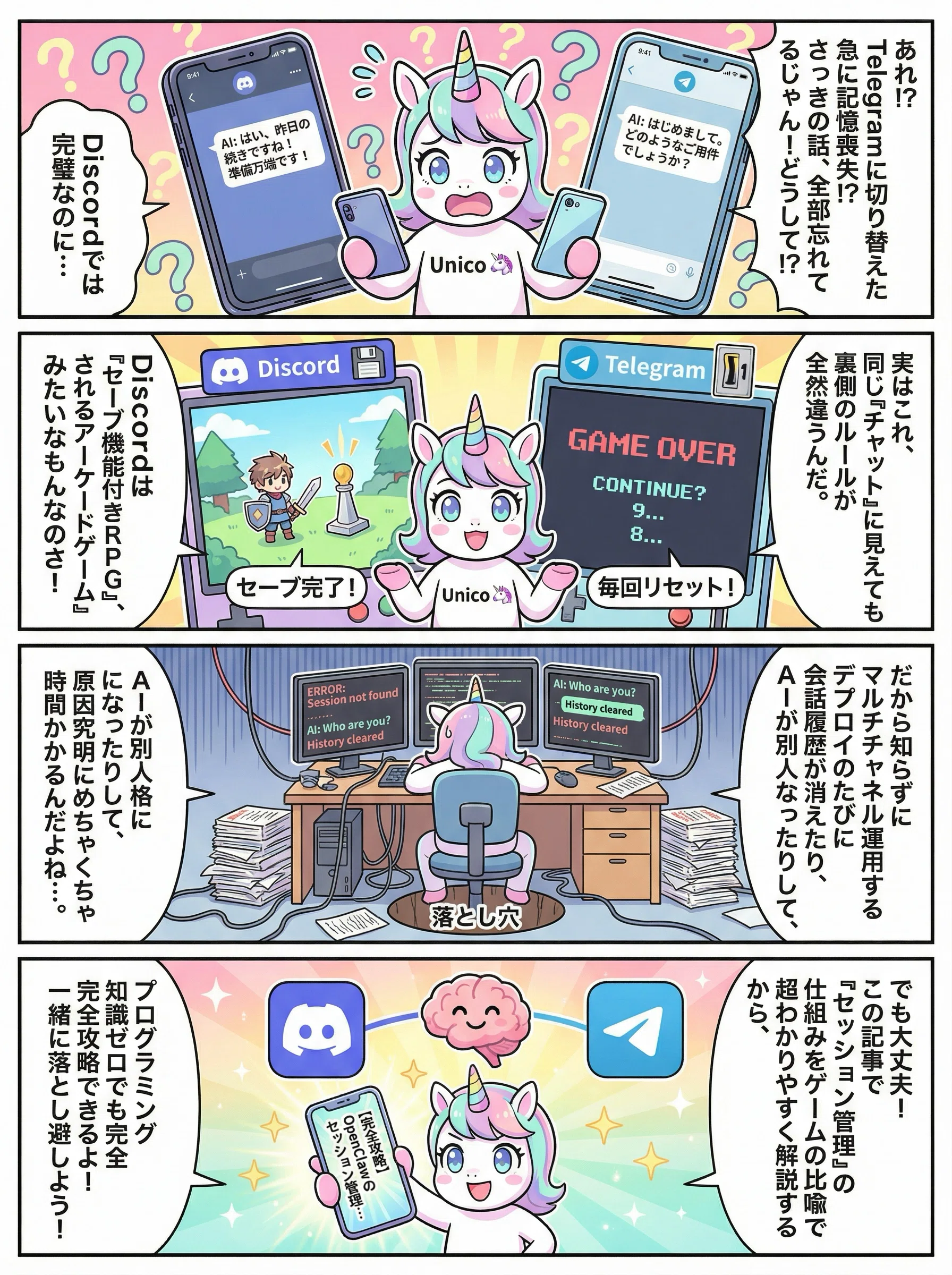 完全攻略】OpenClawのセッション管理が全然違う！Discord vs Telegram 