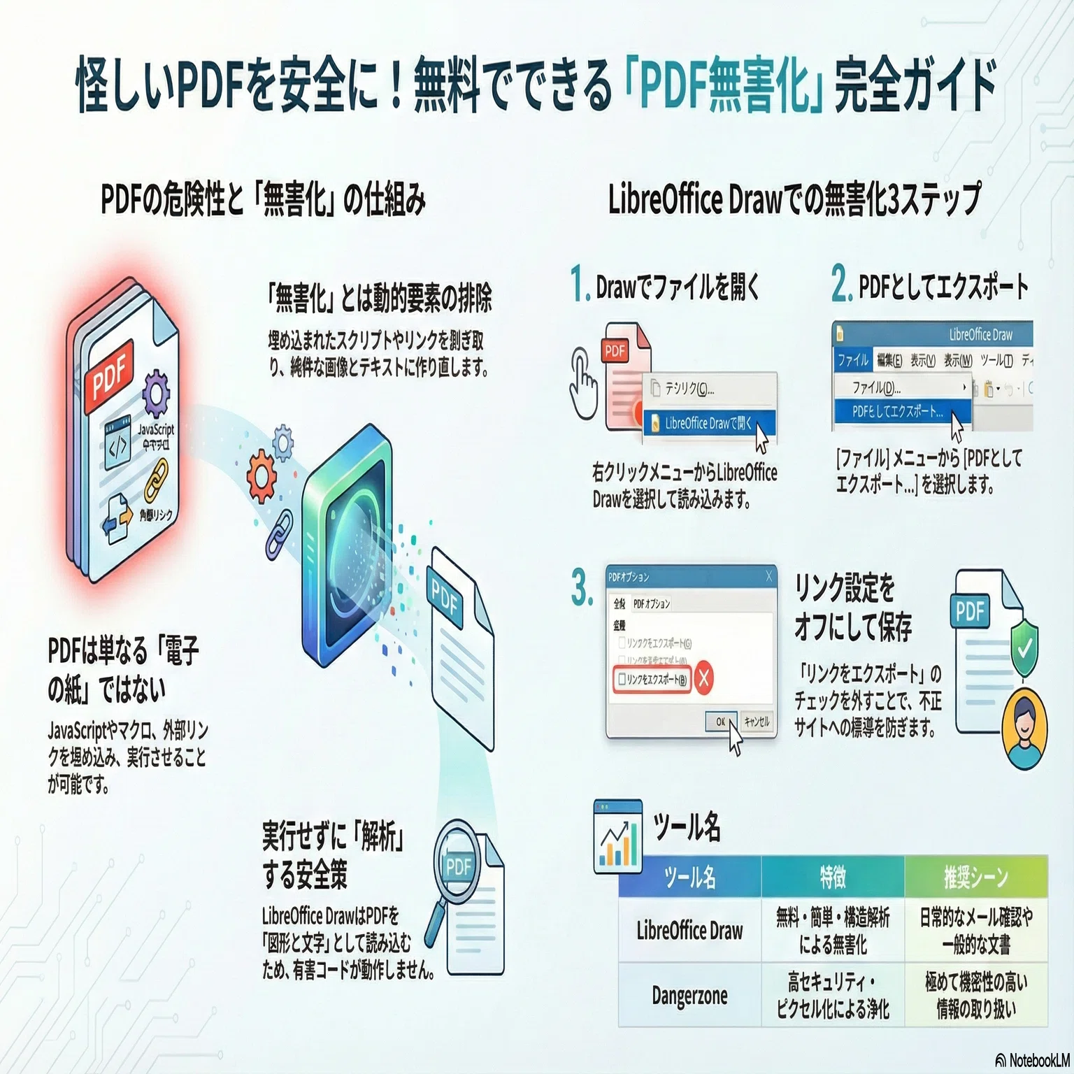 PDF無害化ガイド】LibreOfficeでの対策手順とDangerzoneの活用法を徹底