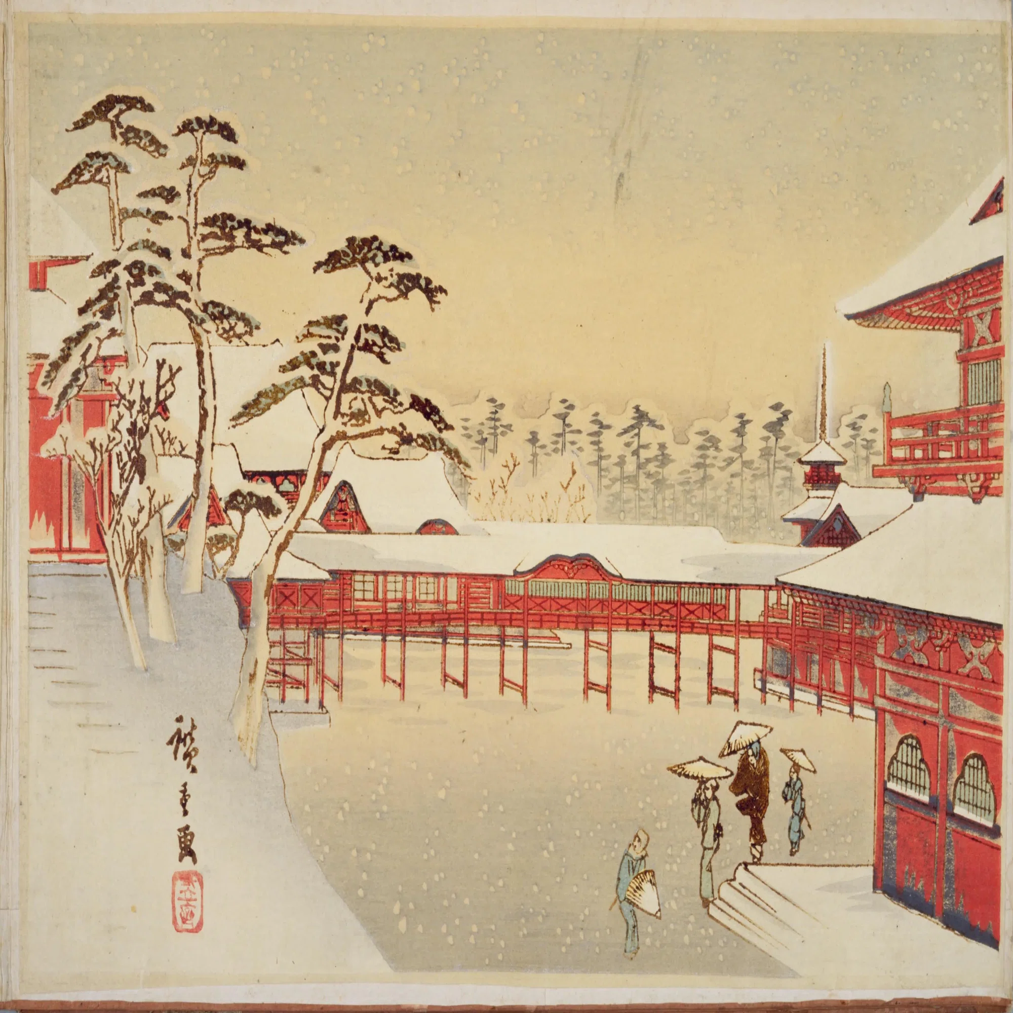 浮世絵で巡る雪の日枝神社。歌川広重の『銀世界』｜雑学のクロ助