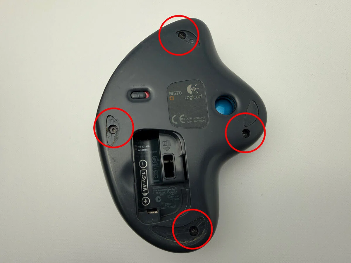 Logicool M570 左クリック(チャタリング)の不具合の直し方/反応しない