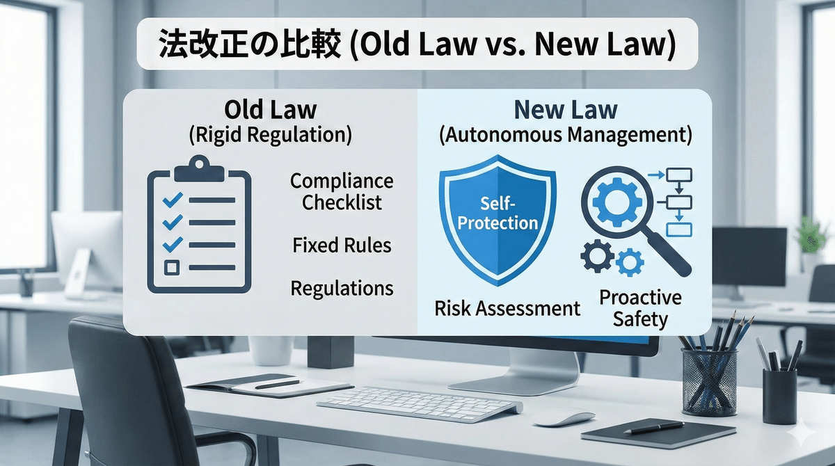 労働安全衛生法改正のポイント図解（Before/After）