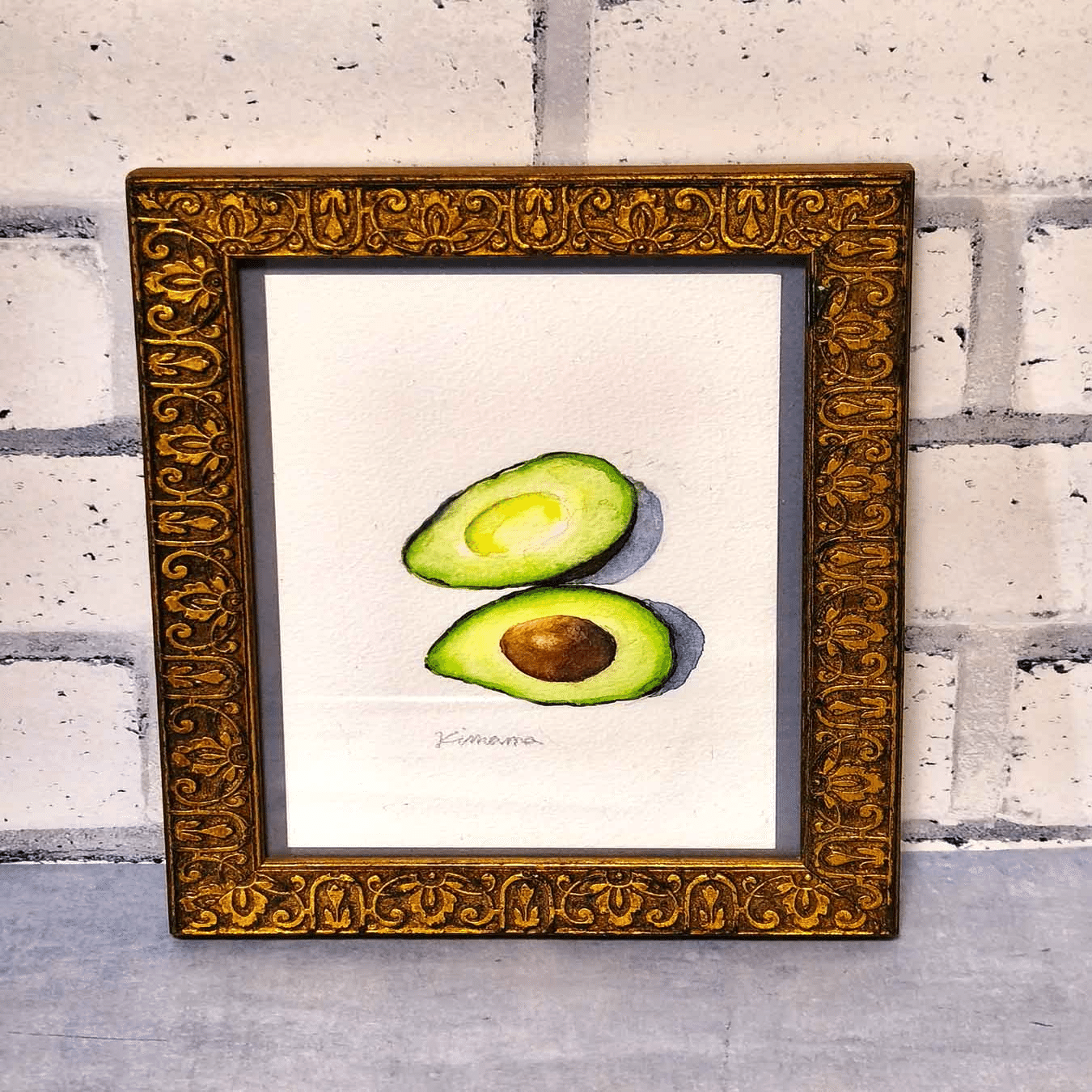 アボカド(水彩イラスト)＆4コマ漫画｜kamo
