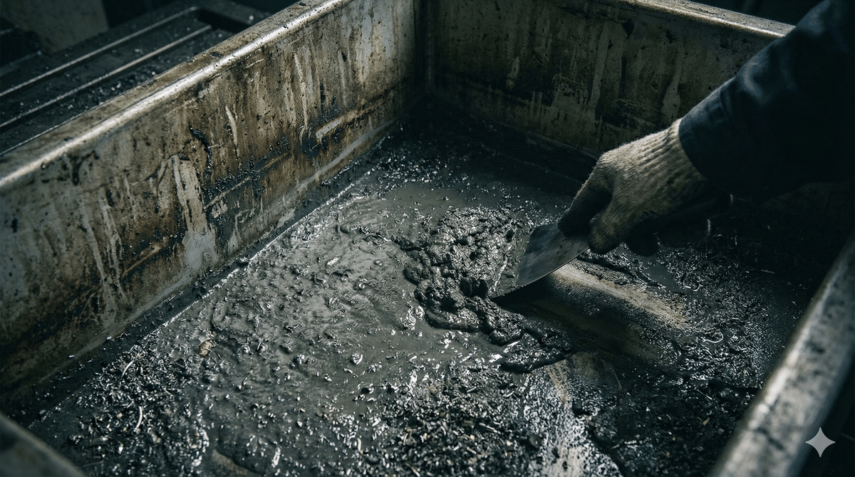 配管内部に付着したバイオフィルム（ヌメリ）の断面図解