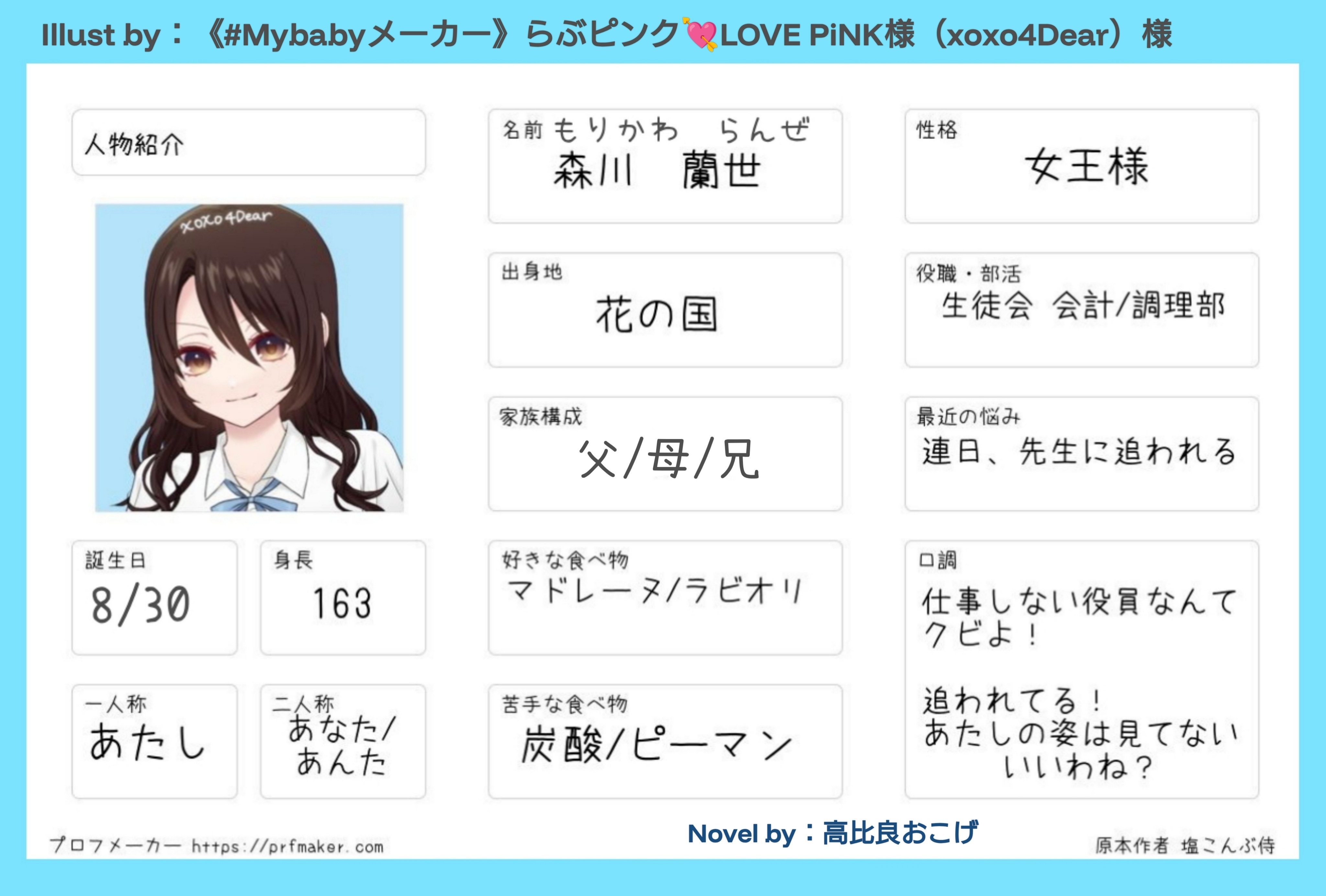 登場人物のプロフィール（留学生の）｜高比良おこげ