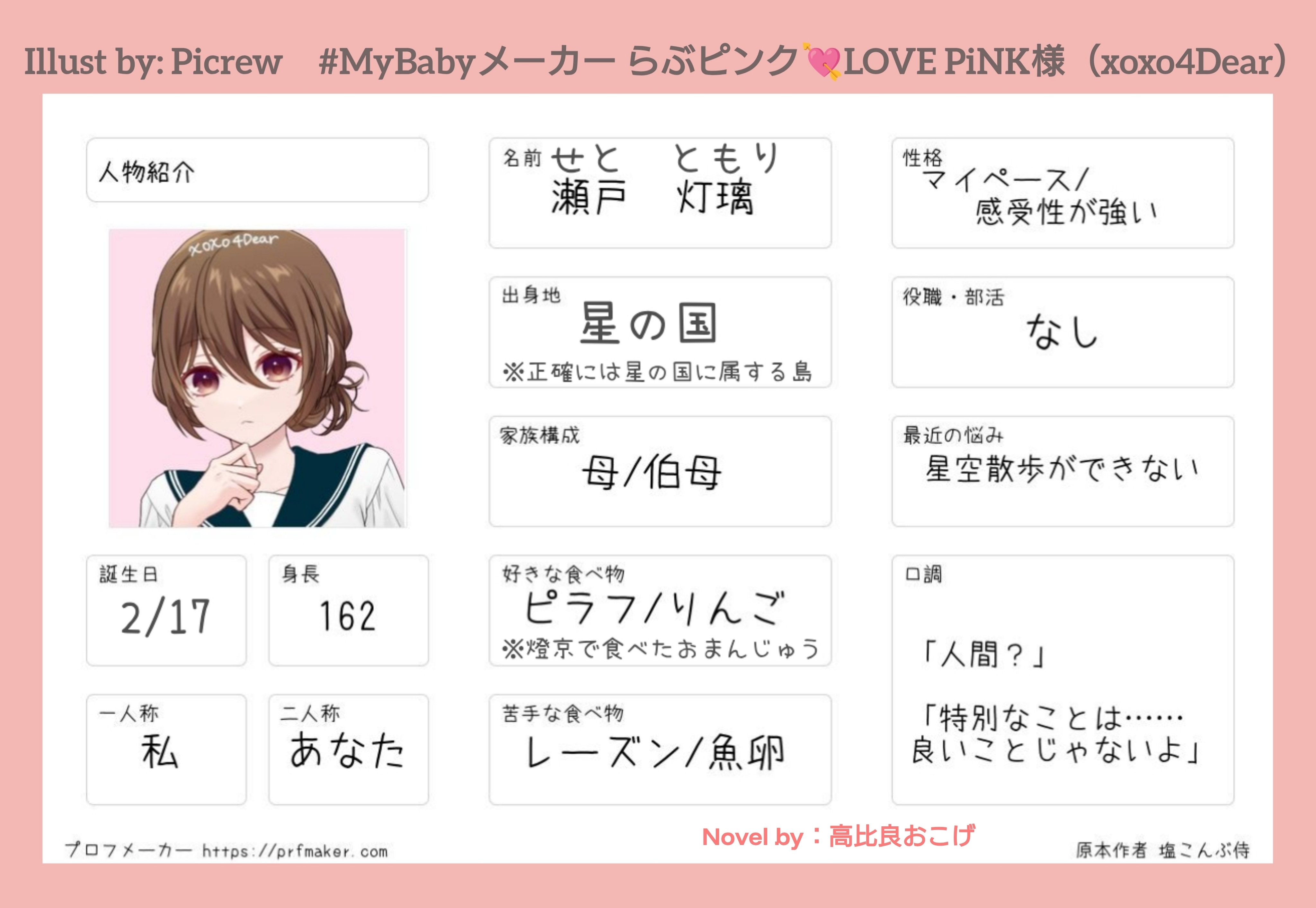 登場人物のプロフィール（留学生の）｜高比良おこげ