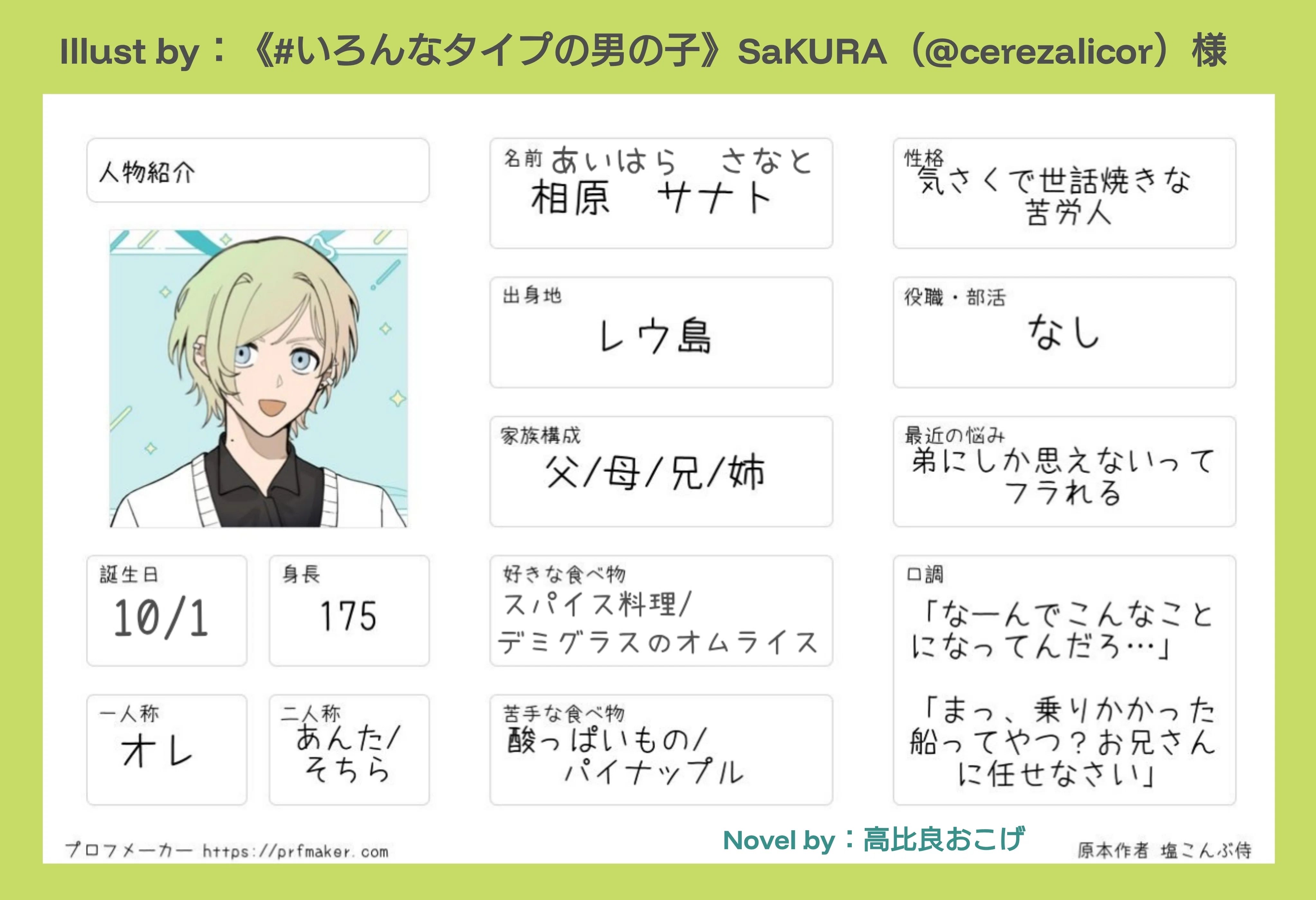 登場人物のプロフィール（留学生の）｜高比良おこげ