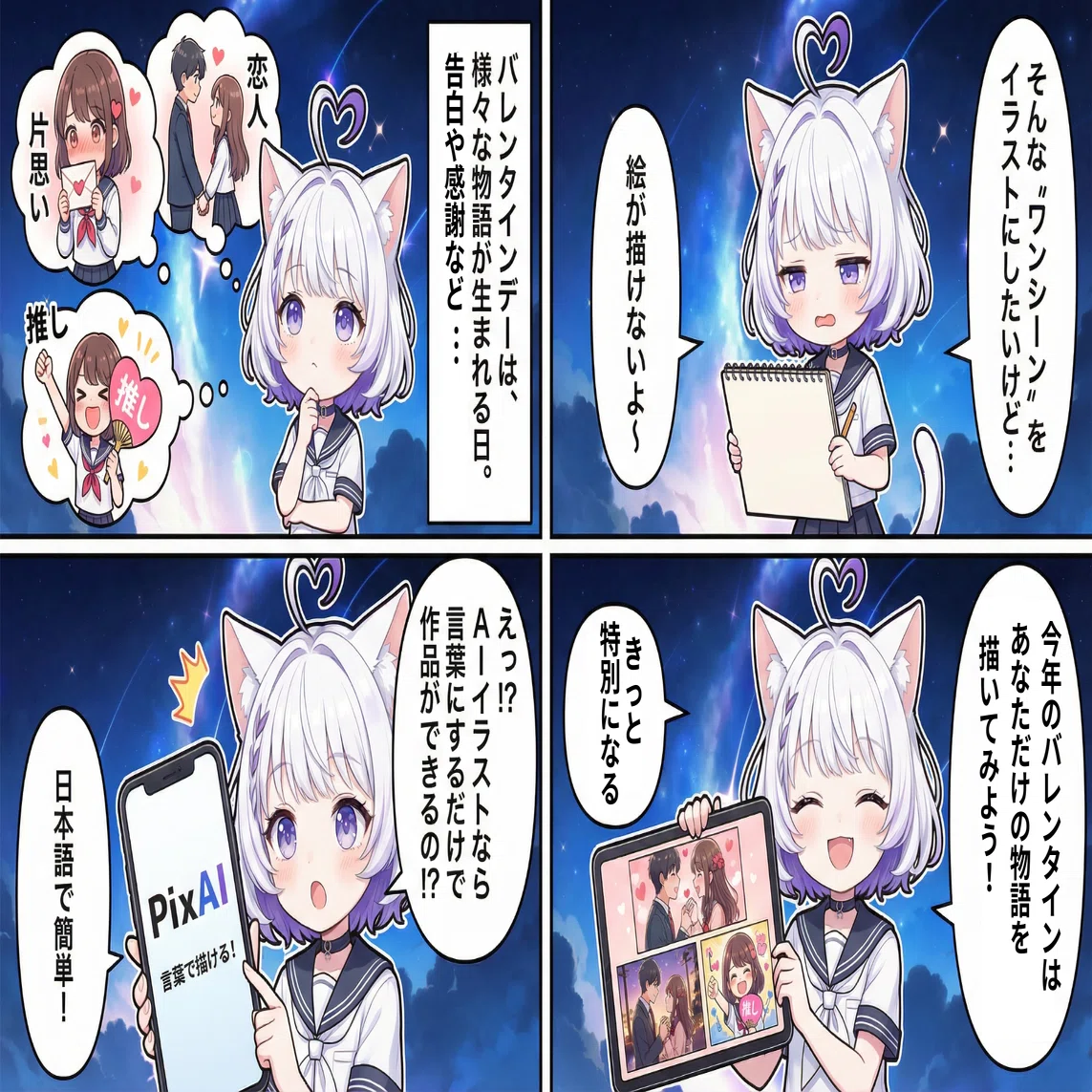 バレンタインは “物語を描く日” へ｜PixAIで描く一瞬のストーリー