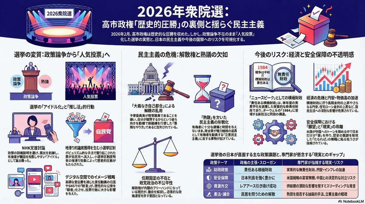 2026年「高市圧勝」の衝撃。私たちの民主主義はなぜ「推し活」へと変貌