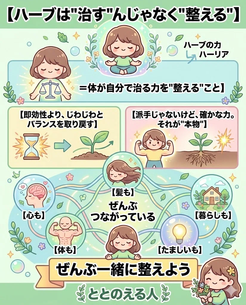 ハーブ 整える 治す 違い 自然治癒力 ホリスティック 考え方 予防医学