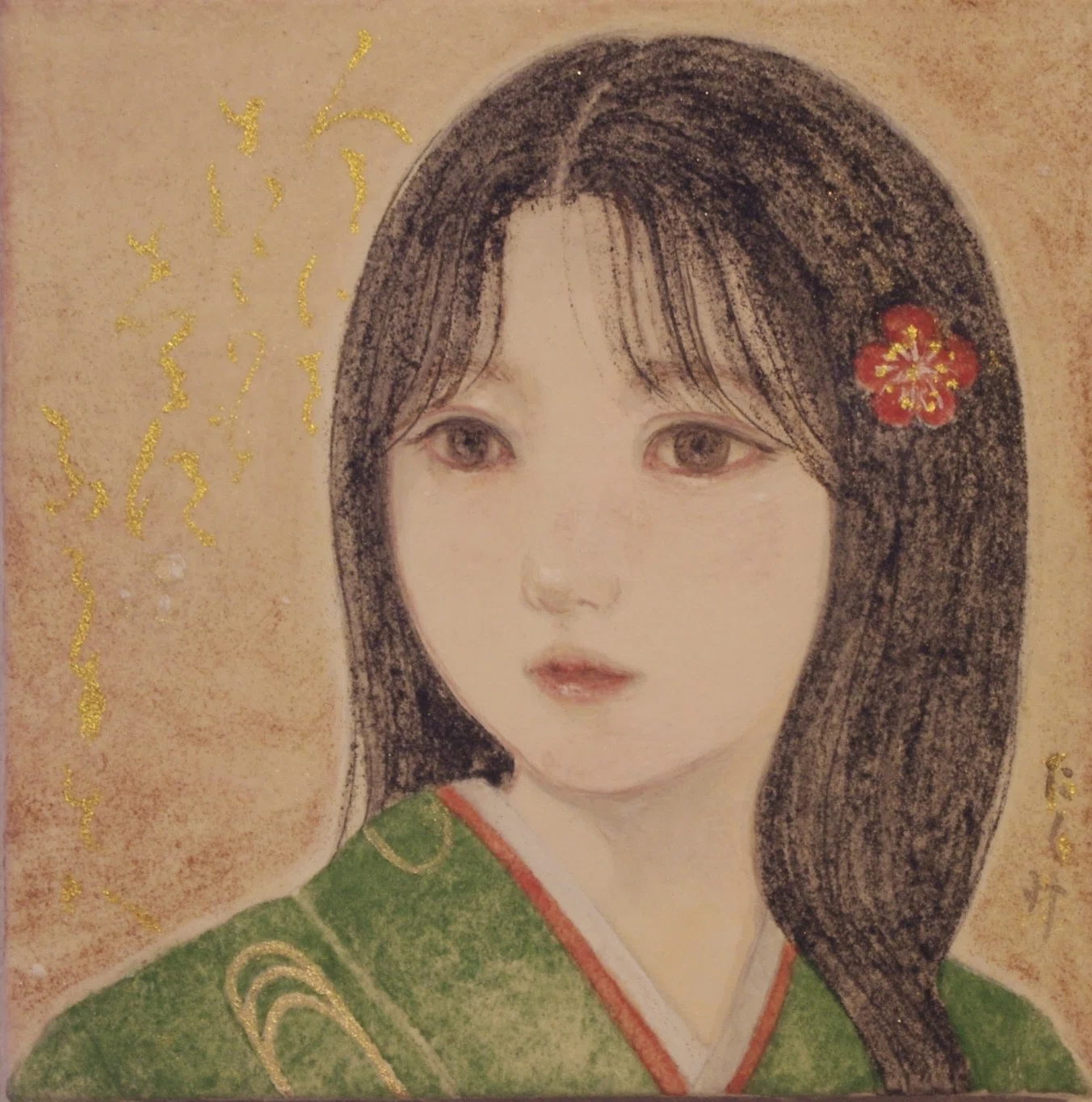 制作日誌】和歌シリーズ002｜梅の香の気配を描く（人はいさ…）｜こひら