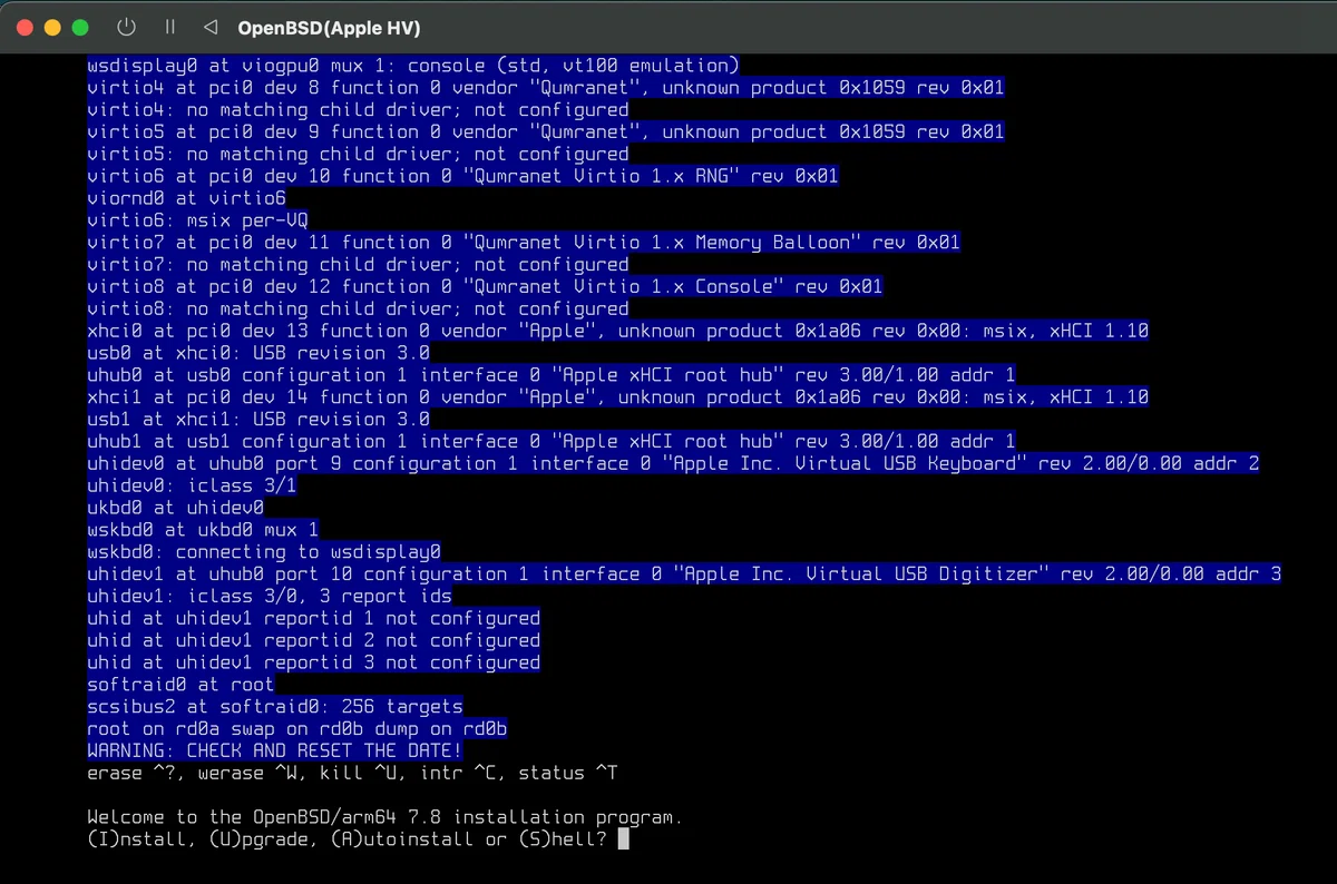 Apple Hypervisor上のOpenBSDを-currentに変更する｜K山