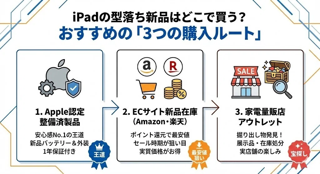 iPadの型落ち新品はどこで買う？旧モデルを最安値で手に入れる方法を 