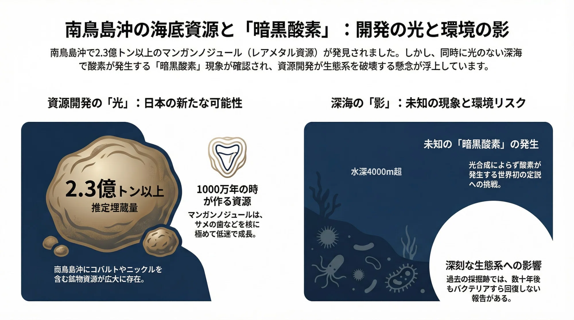 1000万年の眠りと「暗黒酸素」──南鳥島沖の海底が問いかけるもの 1000万年の眠りと「暗黒酸素」──南鳥島沖の海底が問いかけるもの