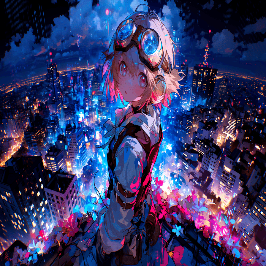 🌃—ミッドナイトネオンシティ—🐾｜AIイラスト｜Midjourney｜Niji 7