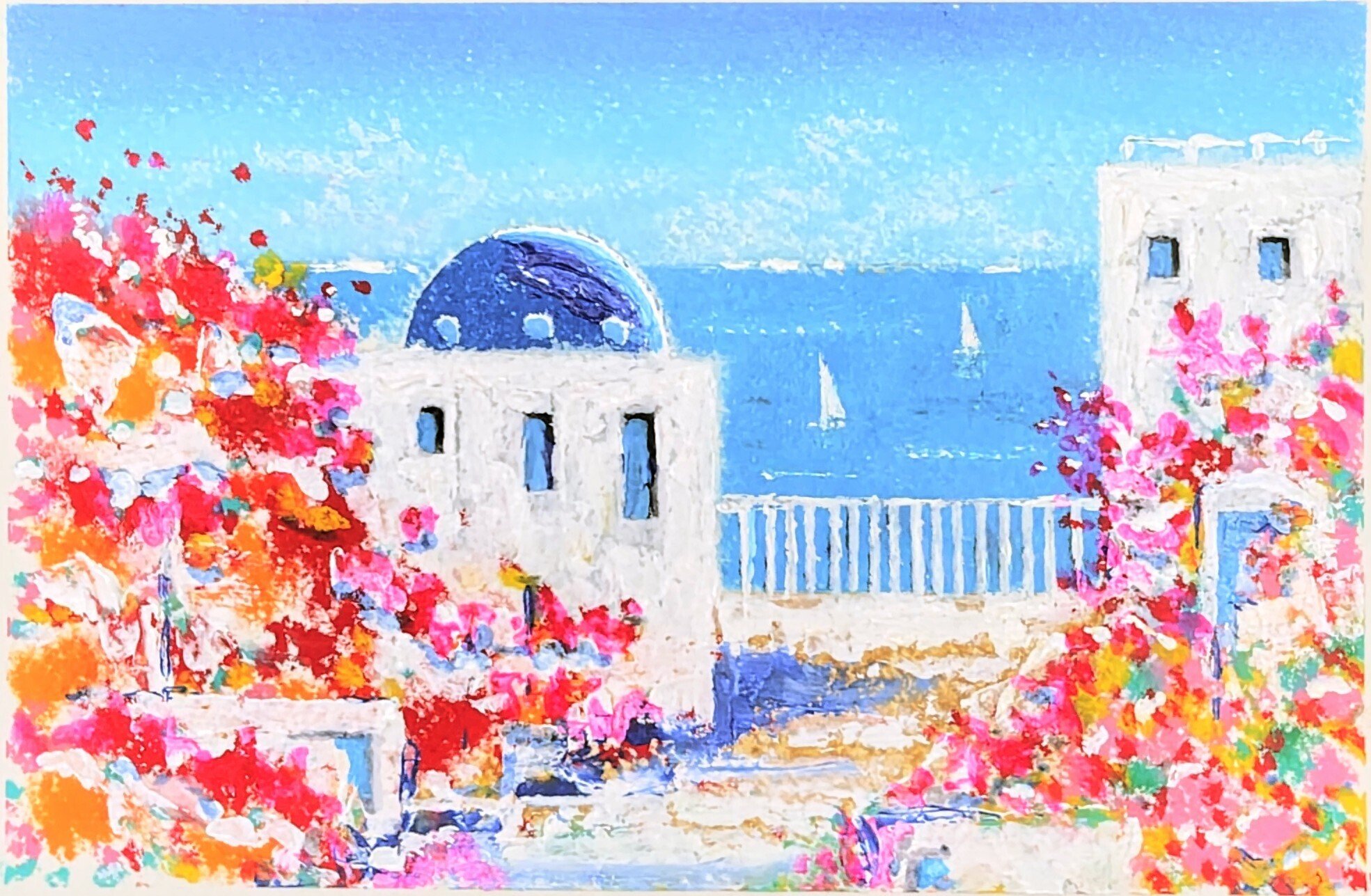 白い家と花のアイランド｜KOBE kamome Atelier