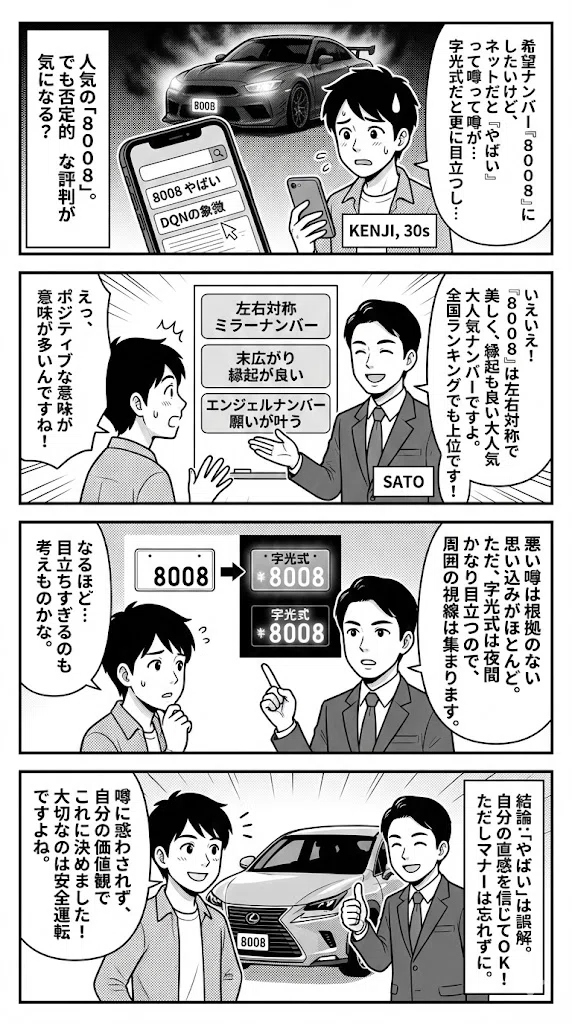 2026年最新】8008ナンバーは本当にやばい？字光式との組み合わせで