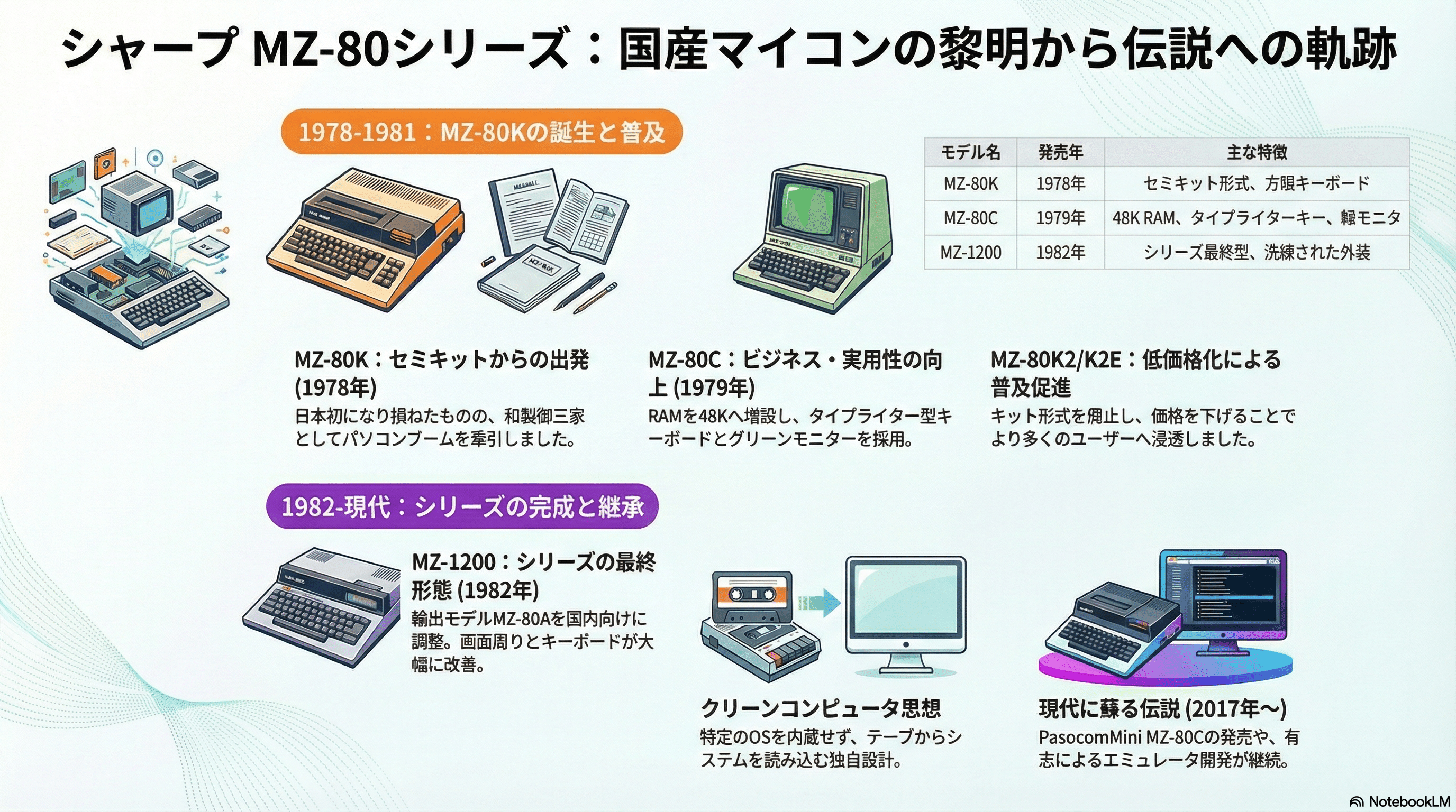 MZ-80K その後の発展 - MZ-80CとMZ-1200｜kzn