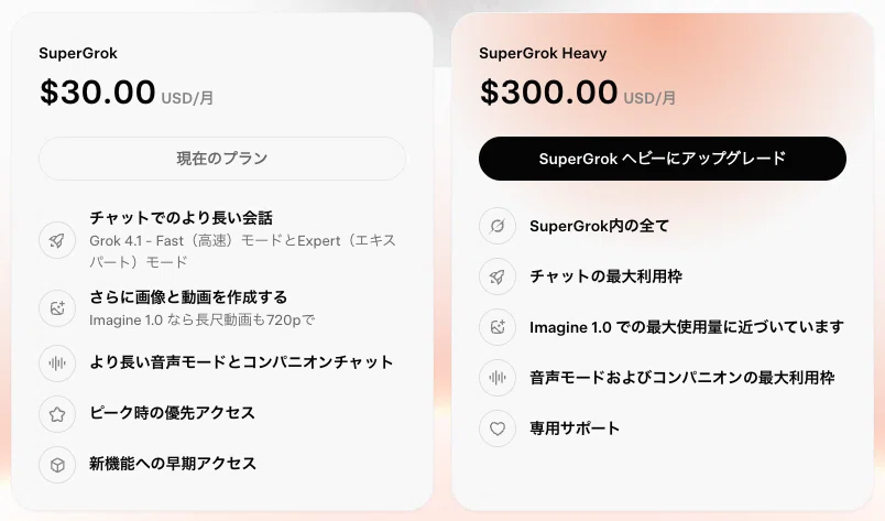 Grokの料金プラン