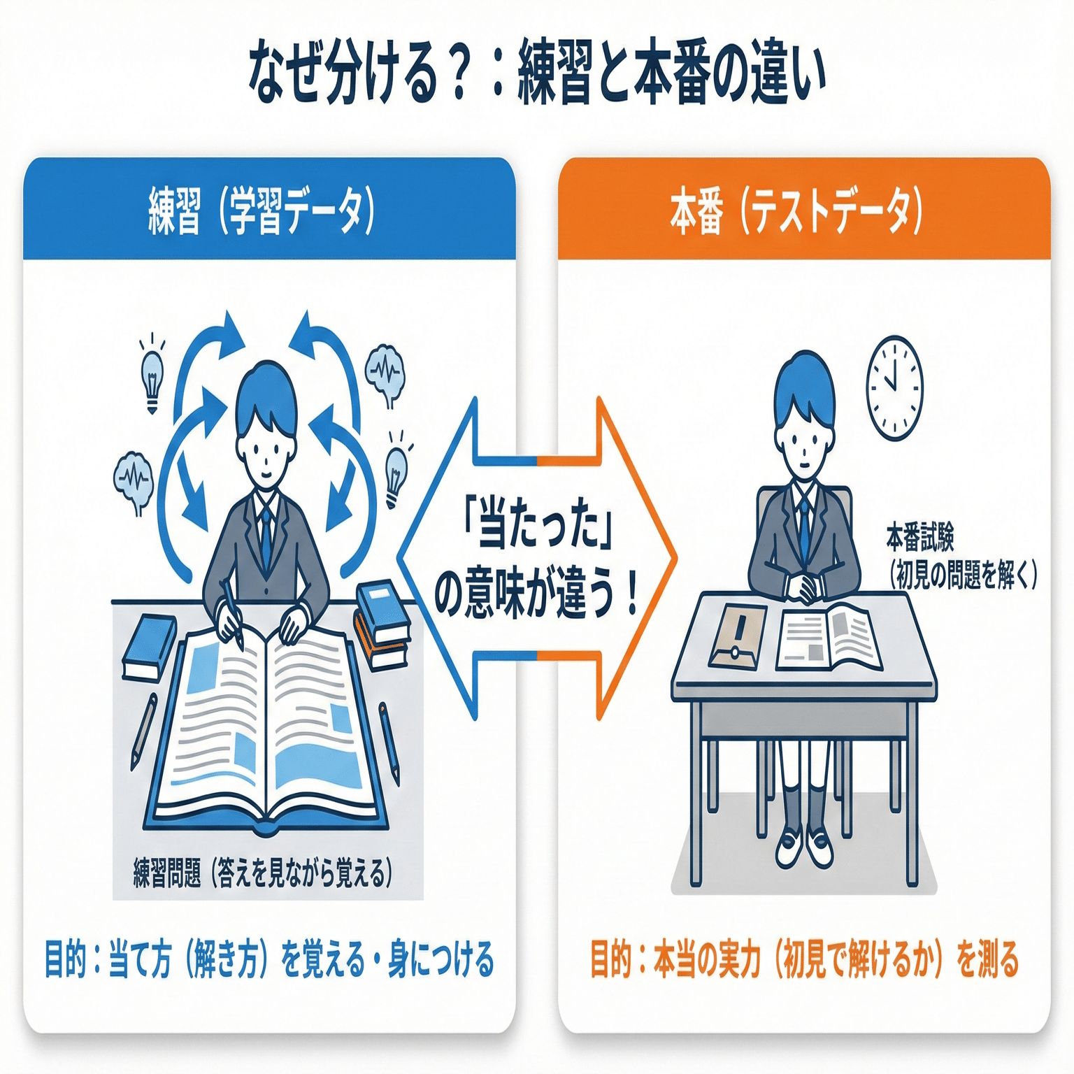 第8回【分けないと危険？】学習データとテストデータ＝練習と本番