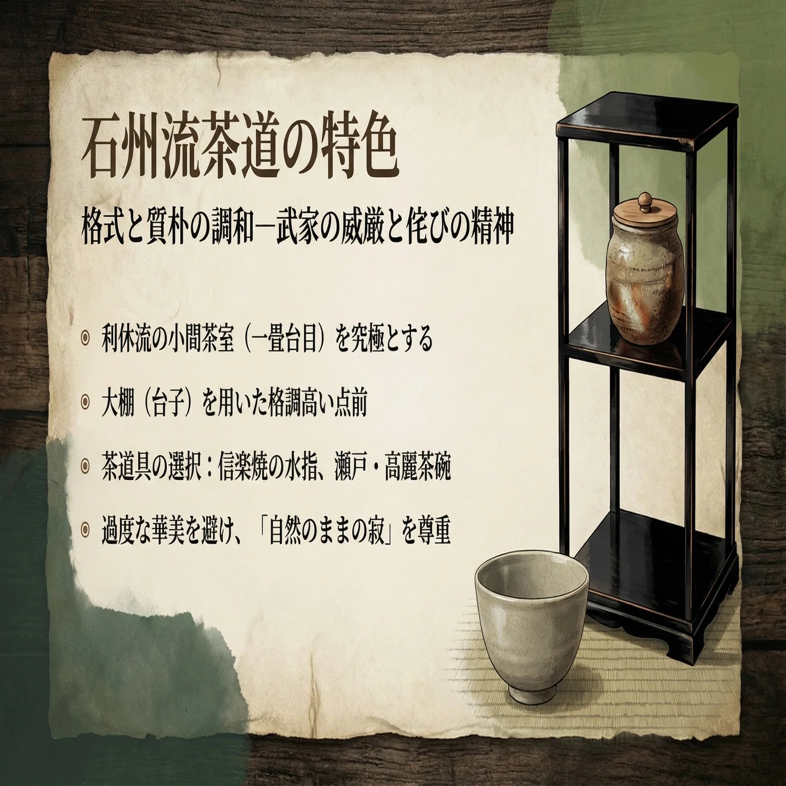 さびたるは吉、さばしたるは悪しき」 武家茶道の祖『片桐石州』 / 茶の 